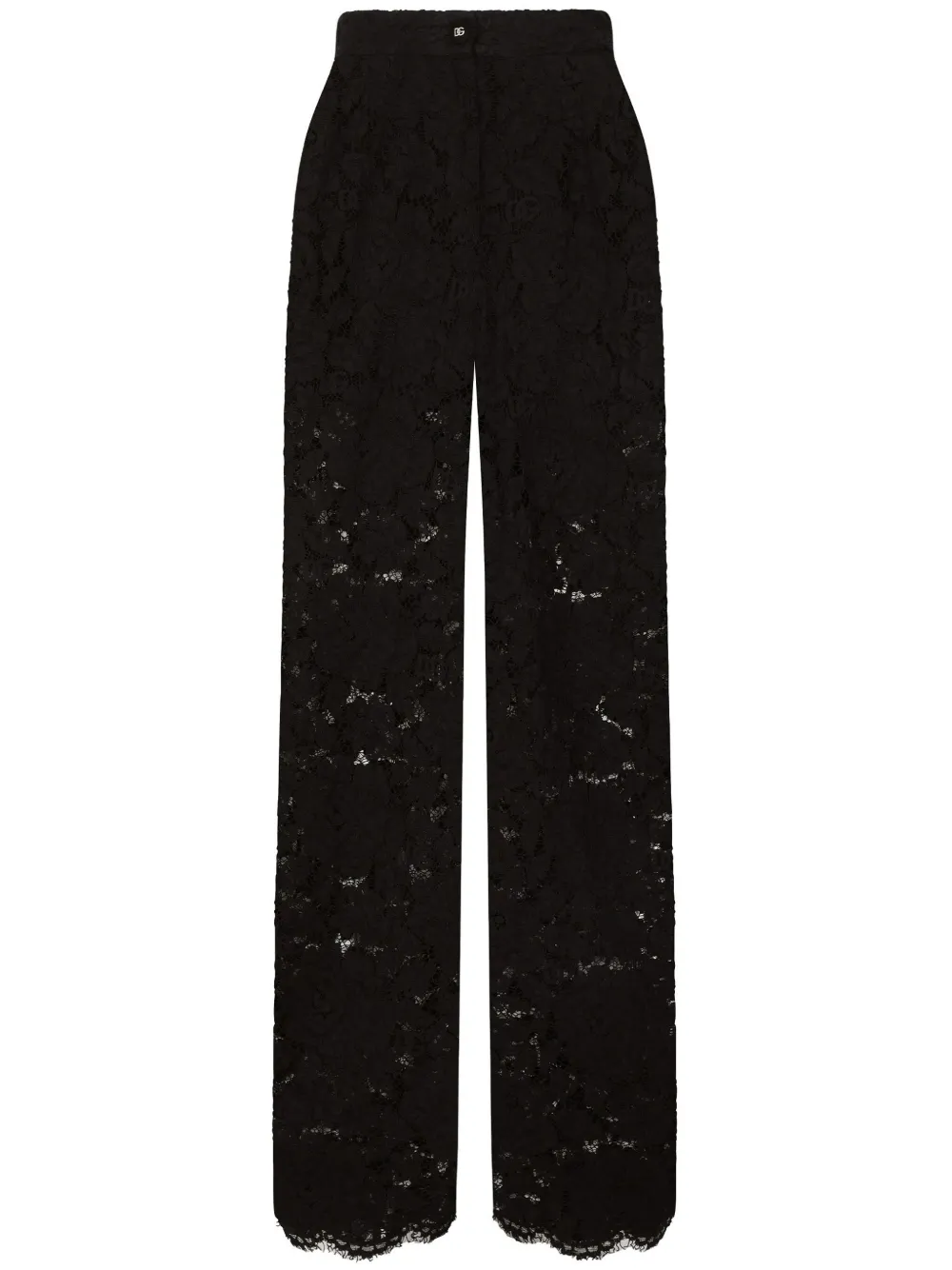 

Кружевные брюки с цветочным узором Dolce & Gabbana, черный