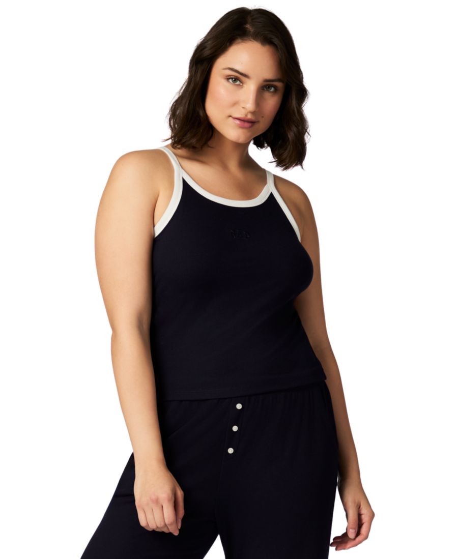 

Женская полосатая пижамная блузка без рукавов с завязками на шее GAP, Navy