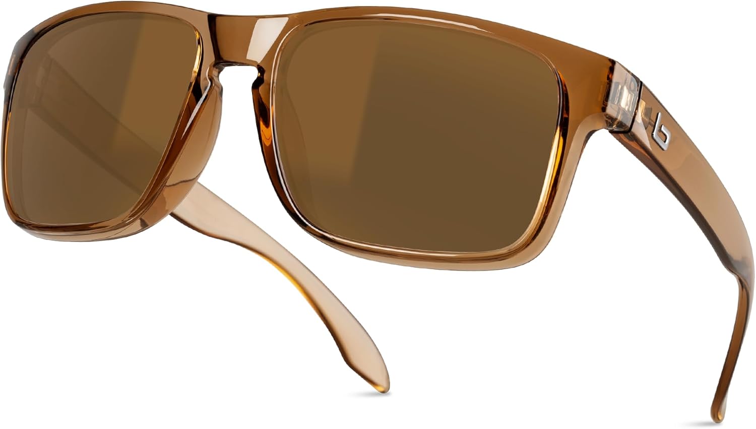 

Классические солнцезащитные очки Bnus итальянского производства с линзами Corning из настоящего стекла и возможностью поляризации B.N.U.S, B7066 Smoked Amber / Brown Lens