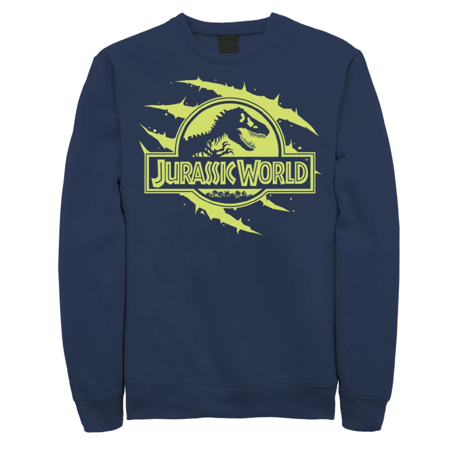 

Мужской флисовый пуловер с графическим логотипом Jurassic World Neon Slash T-Rex Fossil Logo Licensed Character, синий