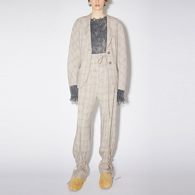Женский деловой костюм бежево-желтый Acne Studios — фото 3