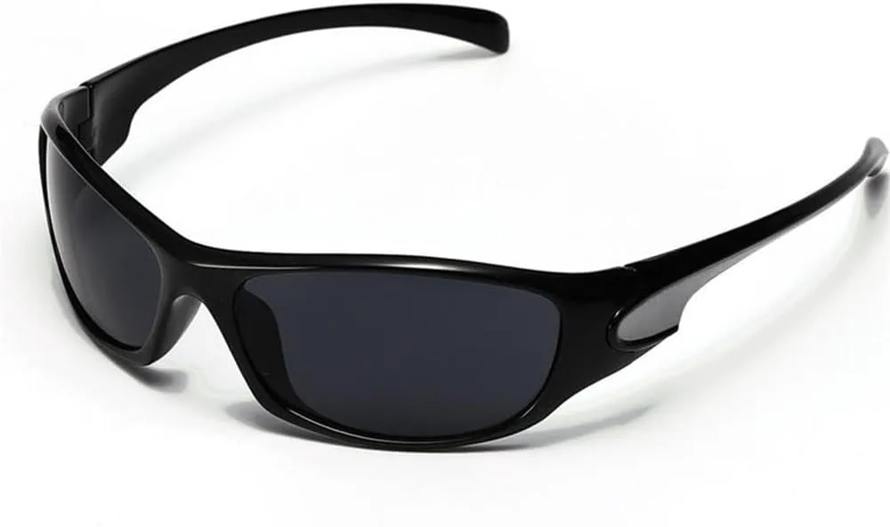 

Мужские серебристые солнцезащитные очки для велоспорта и активного отдыха, женские винтажные солнцезащитные очки, модные очки-маски UJNHGQ, Bright Black B