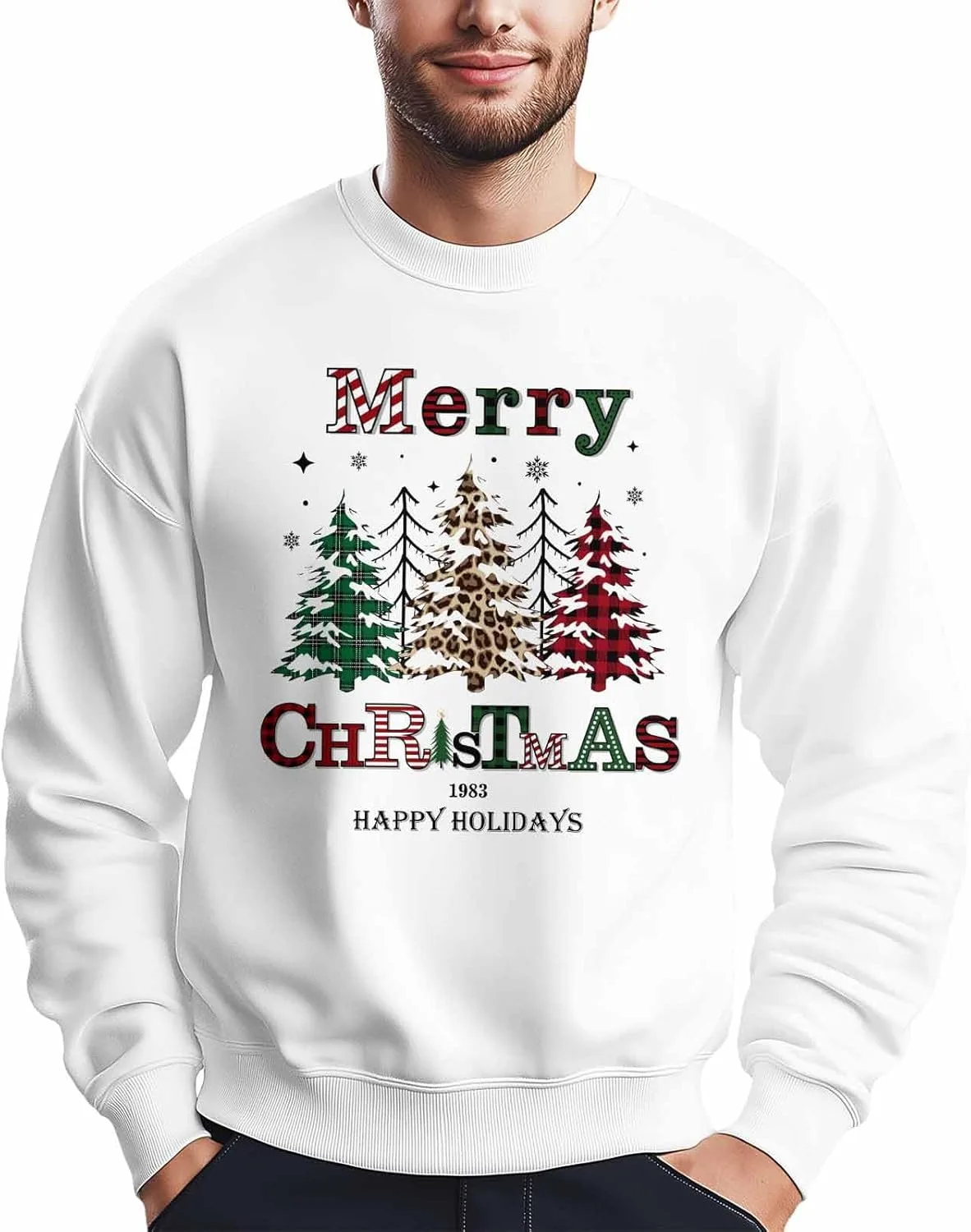 

BEMIGO свитшот мужской рождественская елка леопард клетка