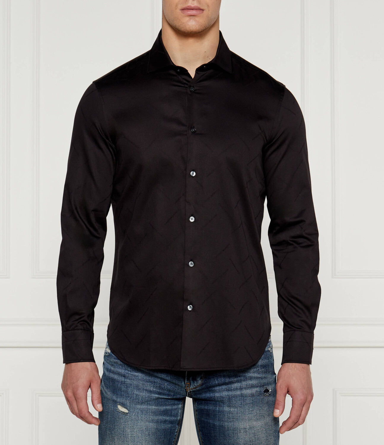 

Рубашка Emporio Armani Regular Fit, черный