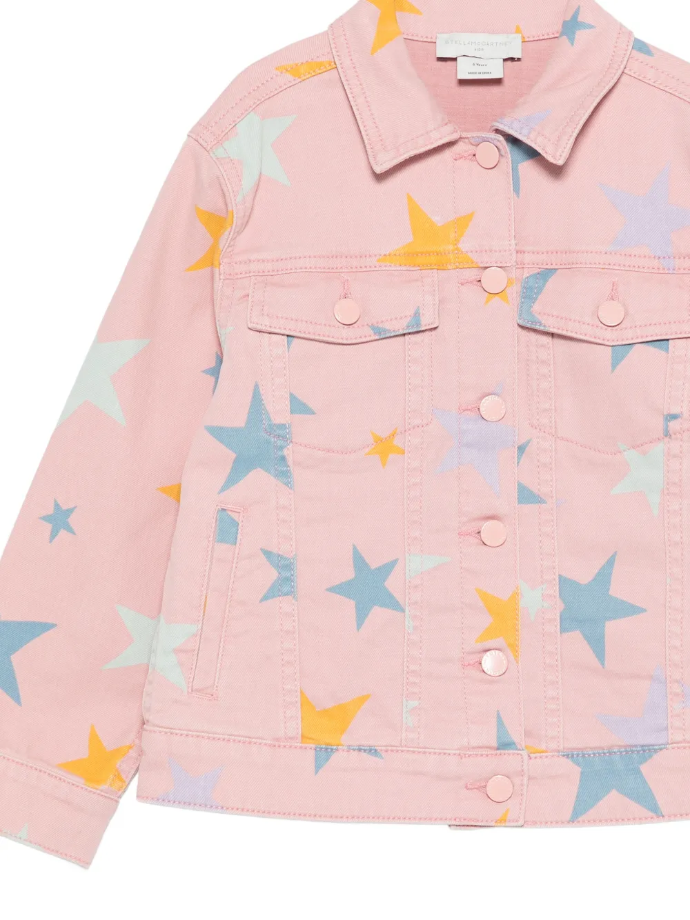 Куртка с принтом в виде звезд Stella Mccartney Kids, розовый — фото 3