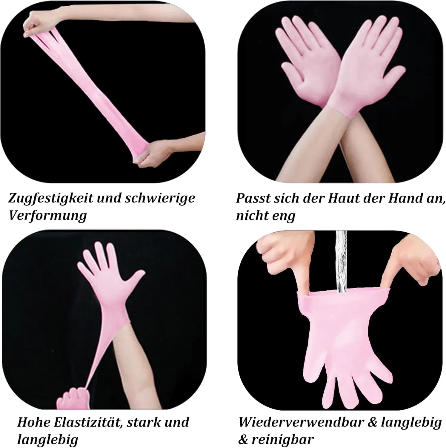 Увлажняющие силиконовые перчатки CGBOOM для рук, розовые Cgboom, 1 Pair Pink — фото 4