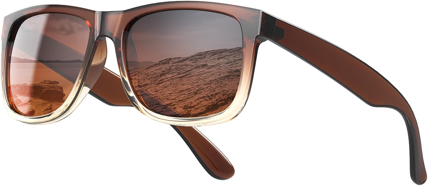 

KALIYADI Женские поляризованные солнцезащитные очки: ретро-стиль, модные солнцезащитные очки с защитой UV400 для вождения и путешествий, Z01-bright Gradual Tea Frame Gradual Tea Lens