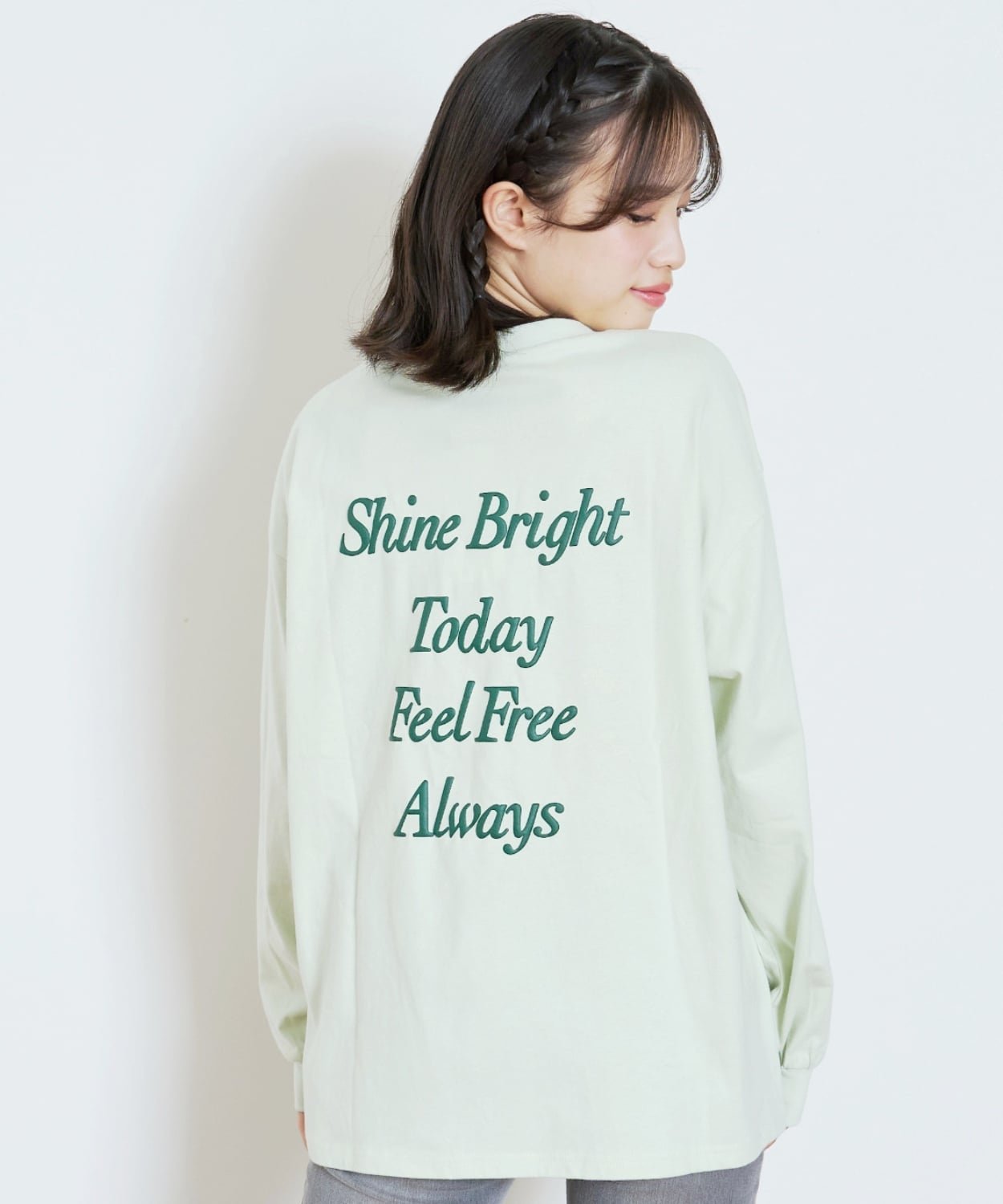 Футболка с длинными рукавами и логотипом на спине Lovetoxic, Light Green