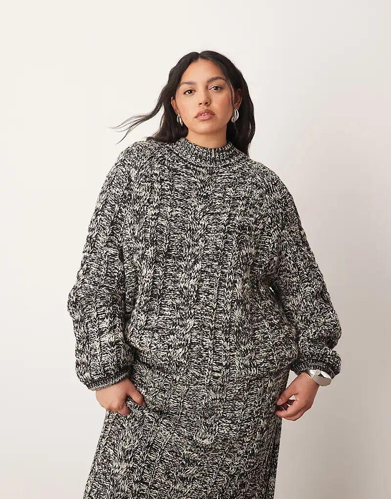 

Джемпер ARRANGE Curve с косами и высоким воротом, с объемными рукавами, в монохромном исполнении