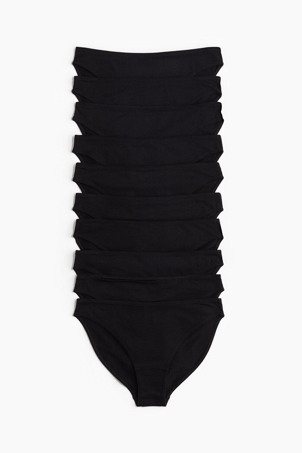 

Упаковка из 10 хлопковых трусов. H&M, черный