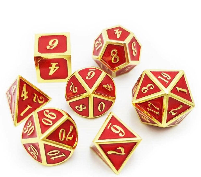 

Набор кубиков для ролевой игры Blood Gold из 7 металлических кубиков, RGFK