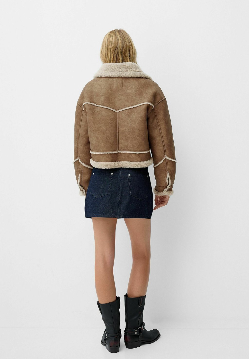 

Зимняя куртка DOUBLE-FACED Bershka, бежевый