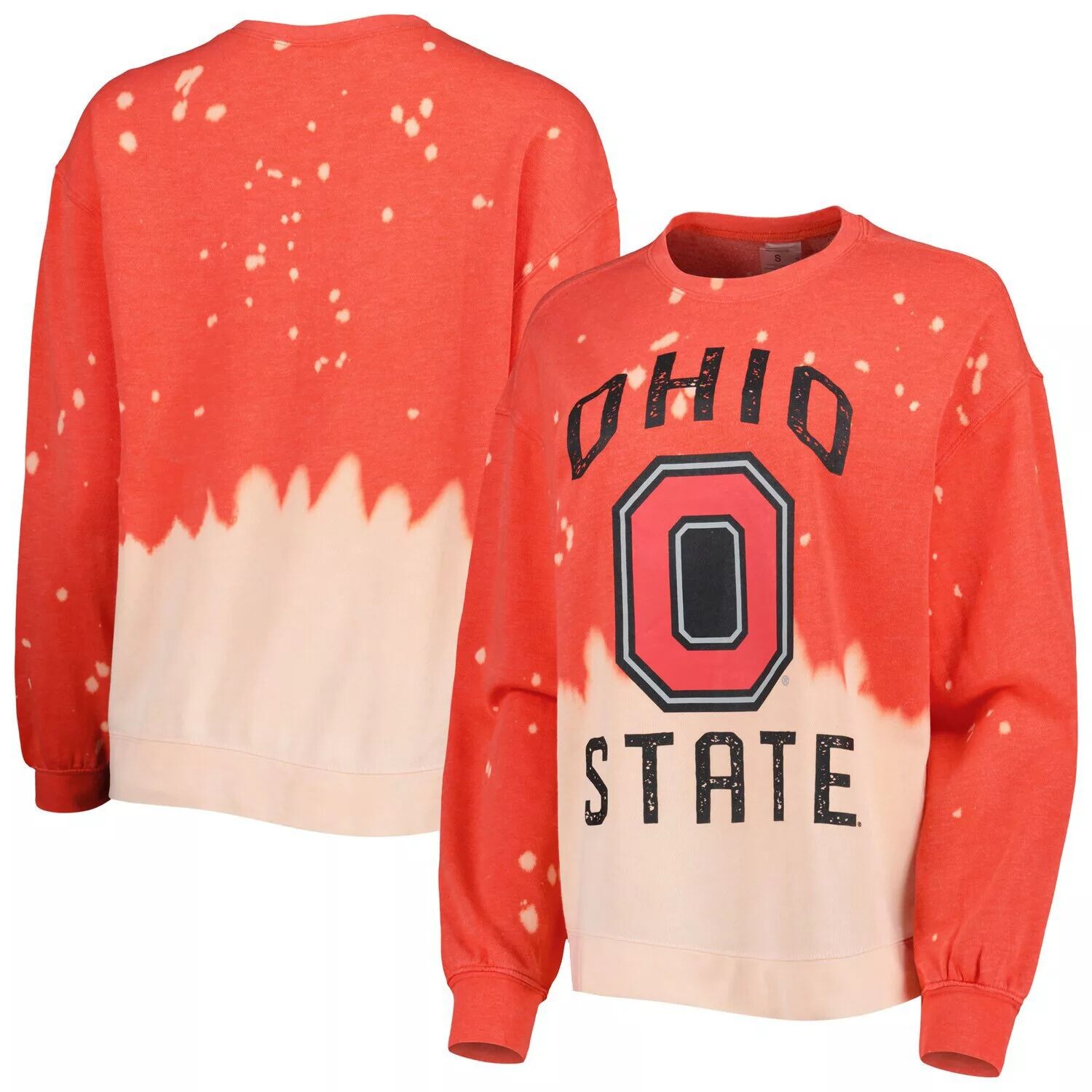 

Женский пуловер Gameday Couture Scarlet Ohio State Buckeyes Twice As Nice с выцветшим пуловером, окрашенным в технике дип-дай