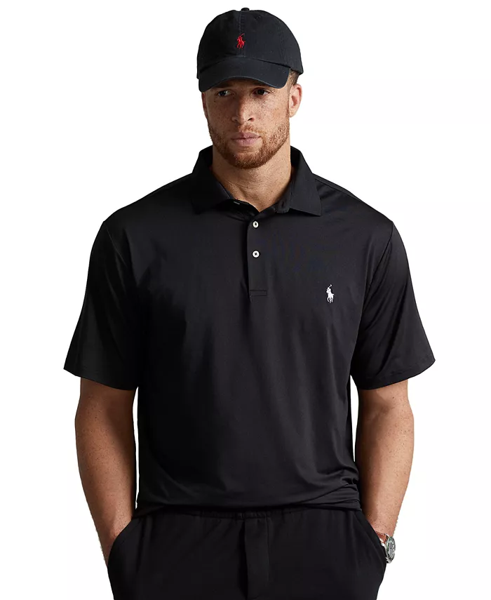 

Мужская поло из эластичного джерси Performance Stretch для высоких и полных Polo Ralph Lauren, черный