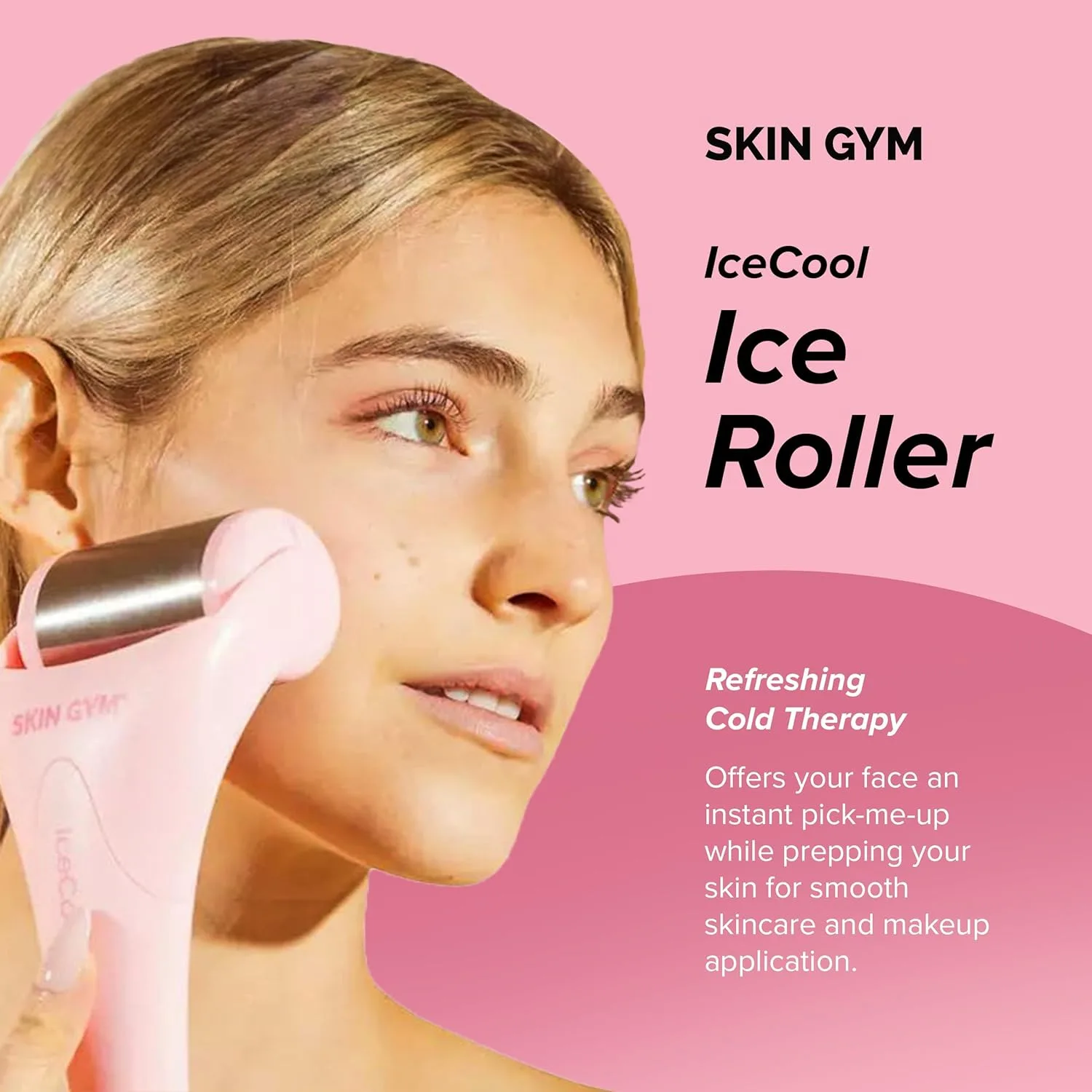 SKIN GYM IceCool - ледяной ролик из нержавеющей стали для лица - криотерапия для снятия отечности и покраснения, охлаждающий ролик для сужения пор и успокоения кожи., Icecool - Ice Roller — фото 2