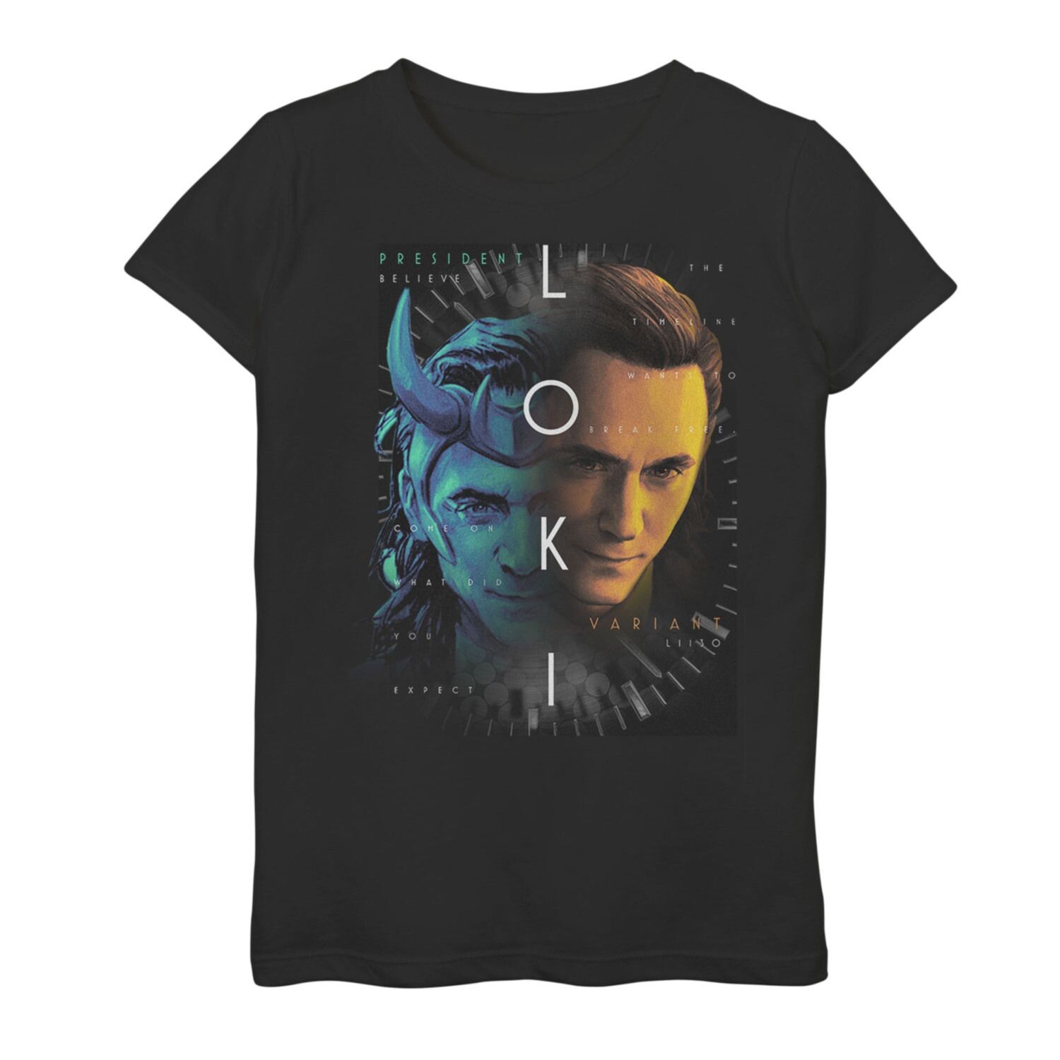 

Футболка с рисунком Marvel Loki Split Choices для девочек 7–16 лет Marvel