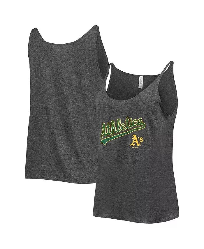 

Женская темно-серая майка с напуском Oakland Athletics с напуском Soft As A Grape