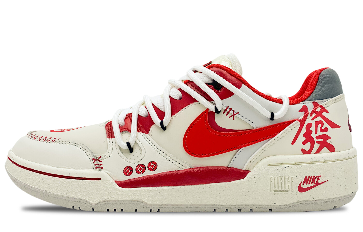 

Кроссовки Nike Full Force Skateboarding Shoes Men Low-top Red, белый