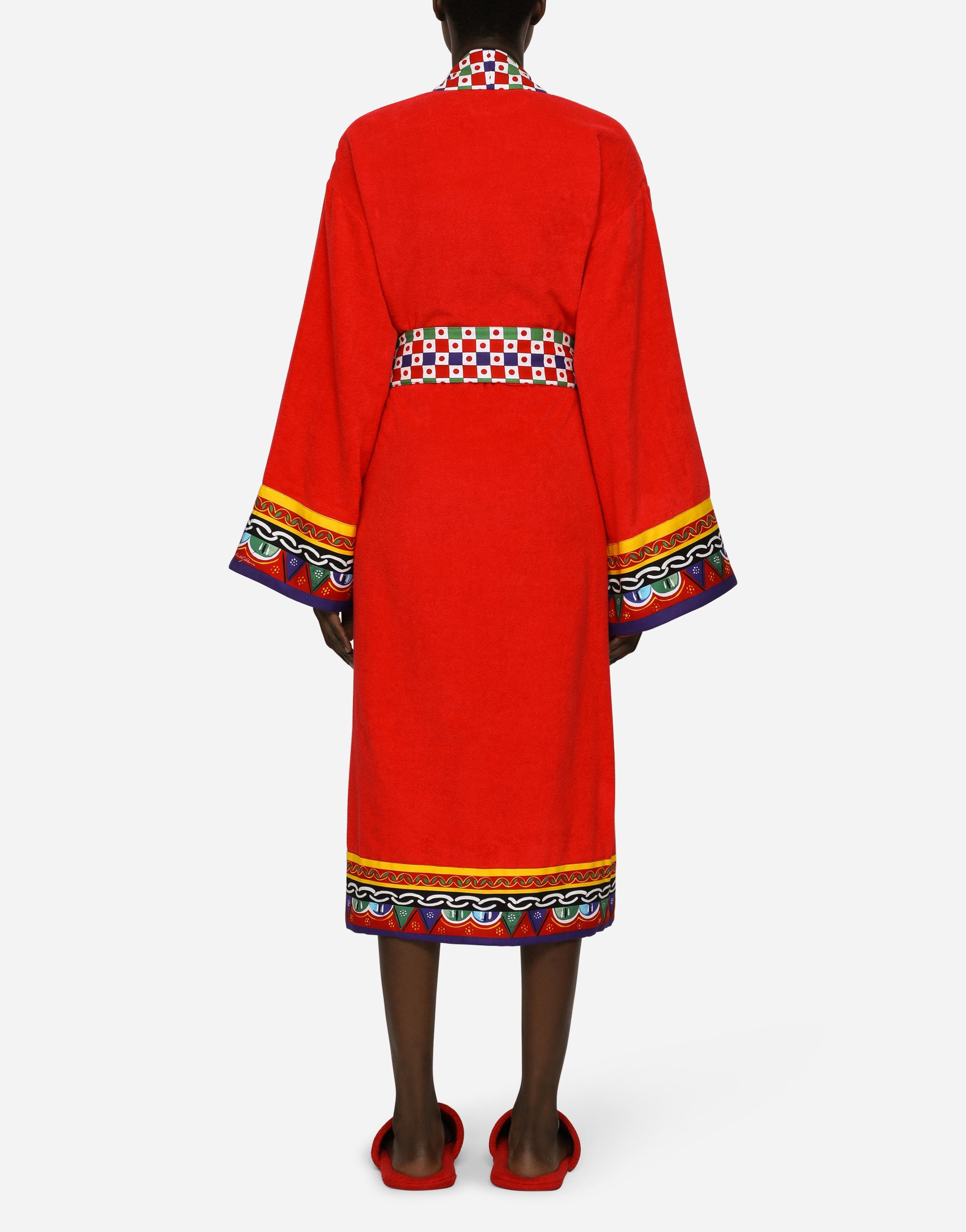 Хлопковый махровый халат Dolce & Gabbana, мультиколор — фото 4