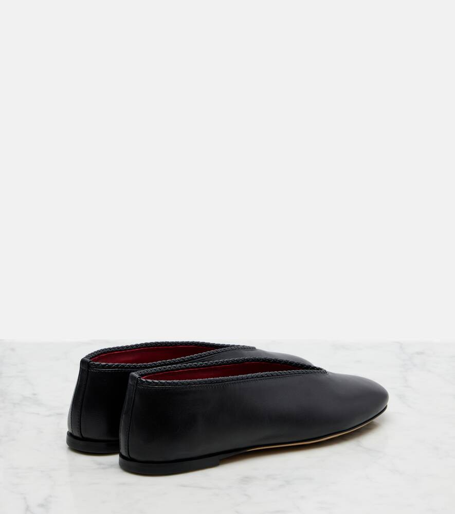 Балетки из кожи розового цвета Bottega Veneta, Black — фото 2