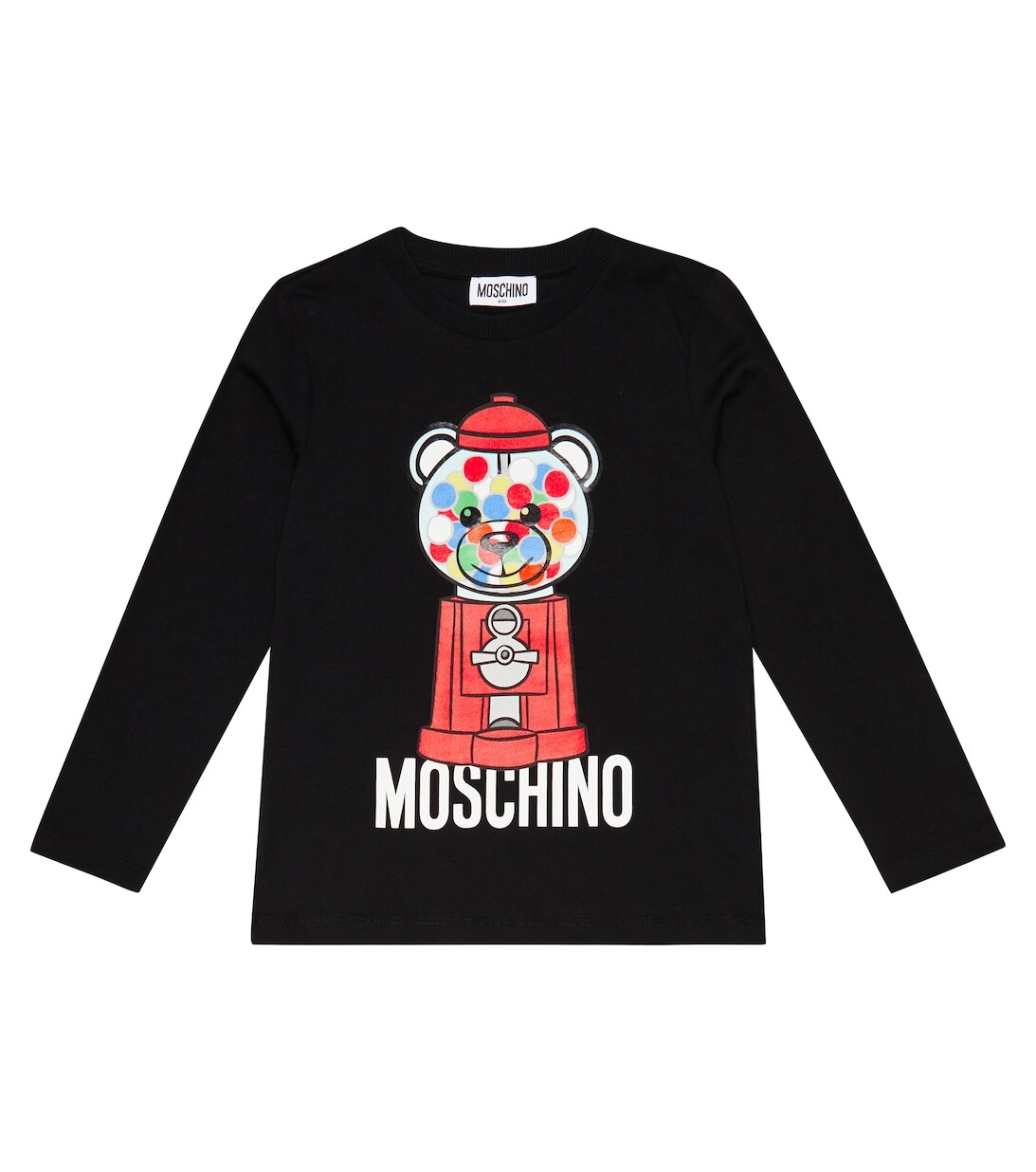 

Хлопковая футболка с принтом Moschino, черный