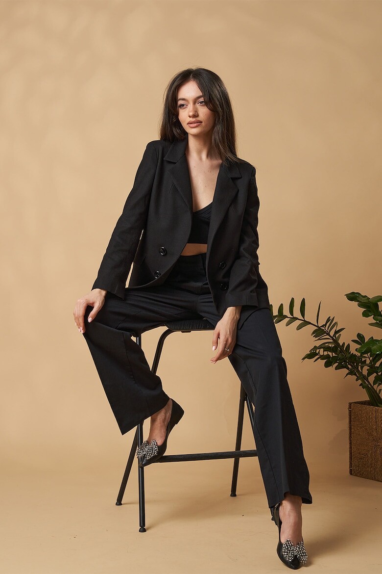 

Двубортный льняной пиджак Innes Atelier, черный