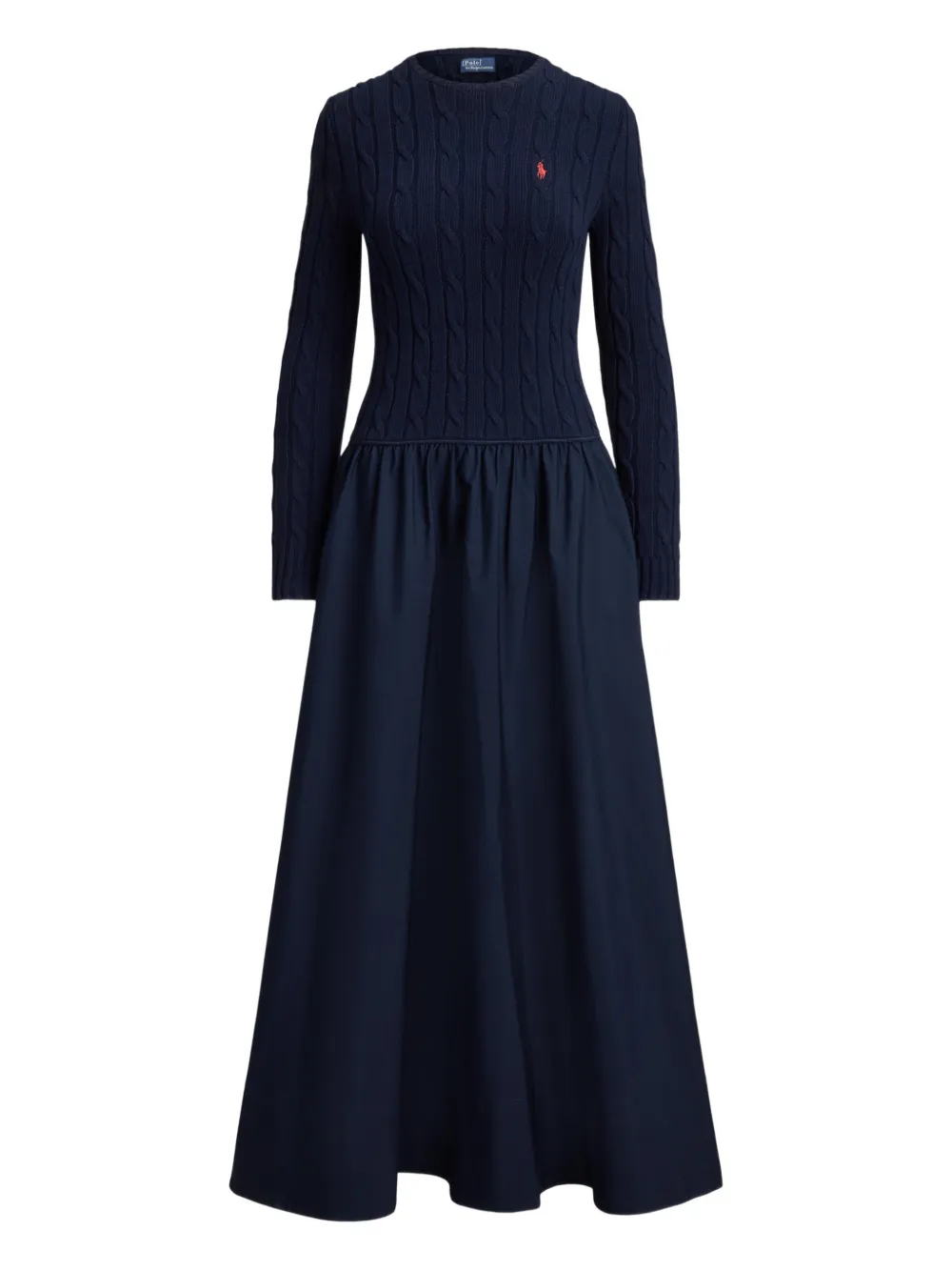 

Платье макси фактурной вязки Polo Ralph Lauren, синий