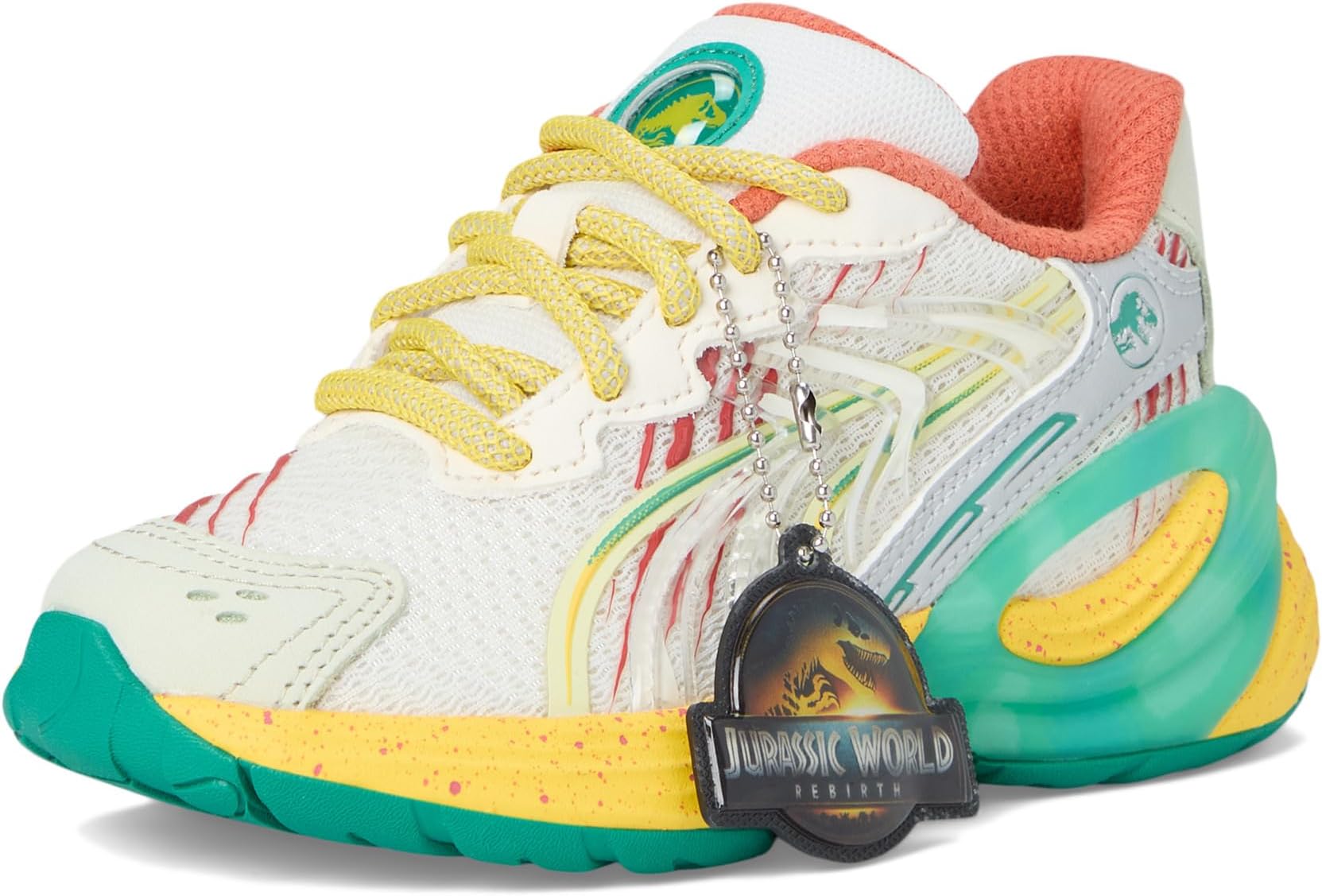 

Кроссовки PUMA Kids Inverse Jurassic World Shoes, цвет Warm White/Pelé Yellow/Sparkling Green
