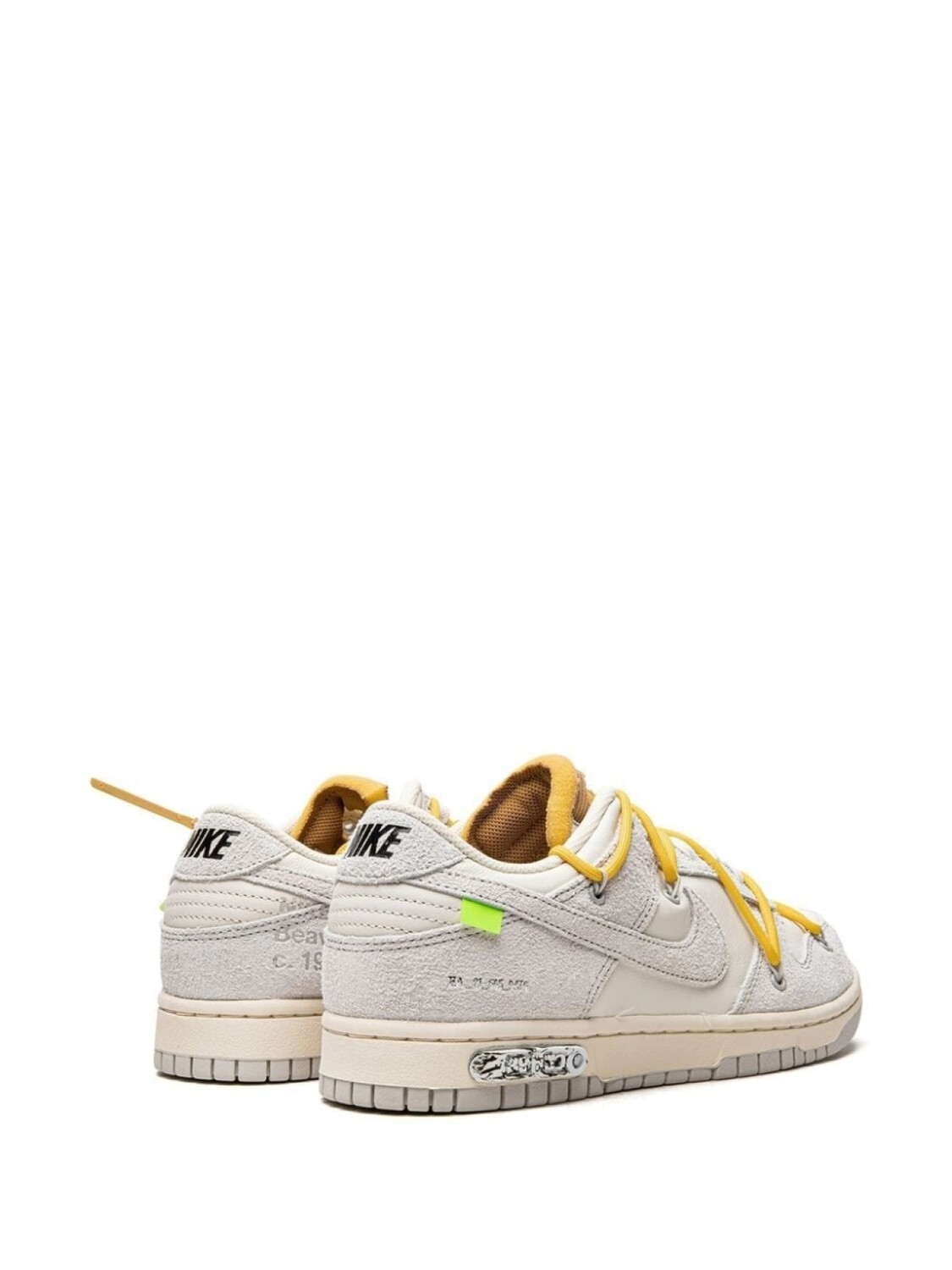Кроссовки Nike Dunk Low, светло-серый/желтый — фото 3
