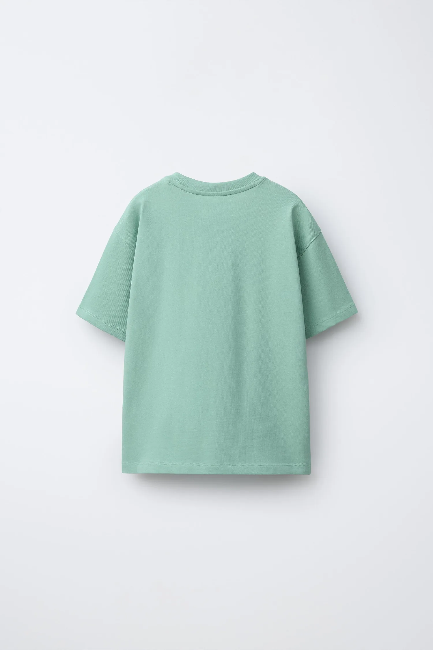Плотная футболка с вышитым слоганом Zara, бирюзовый — фото 2