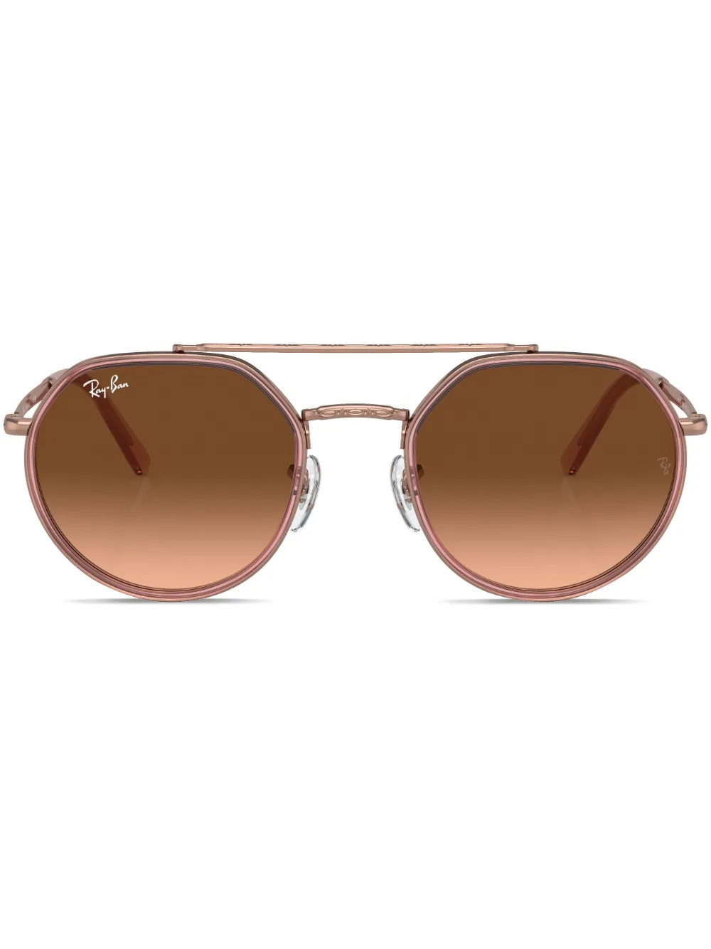 

Солнцезащитные очки в круглой оправе с логотипом Ray-Ban, металлик
