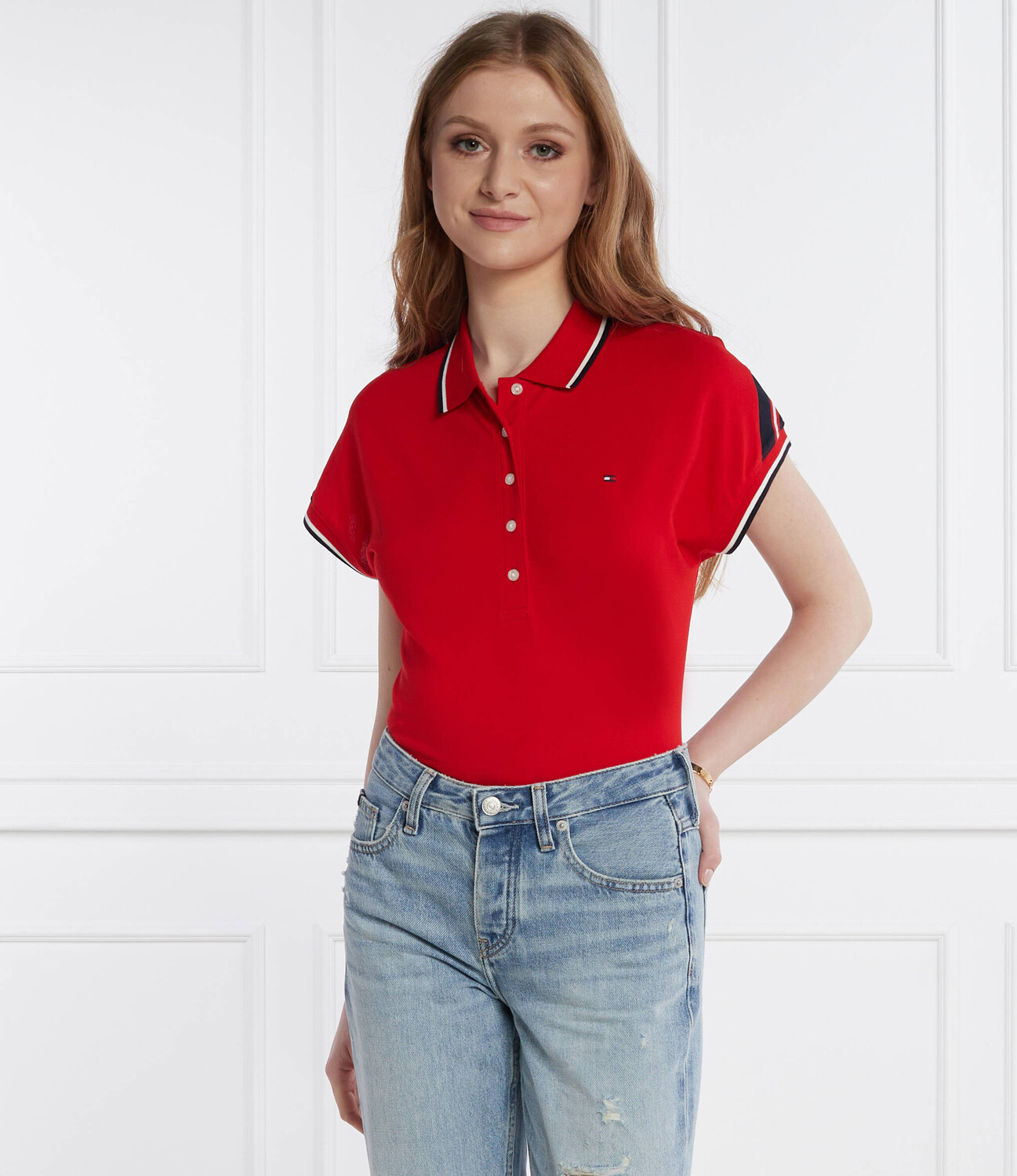 Поло Tommy Hilfiger Regular Fit, красный — фото 3