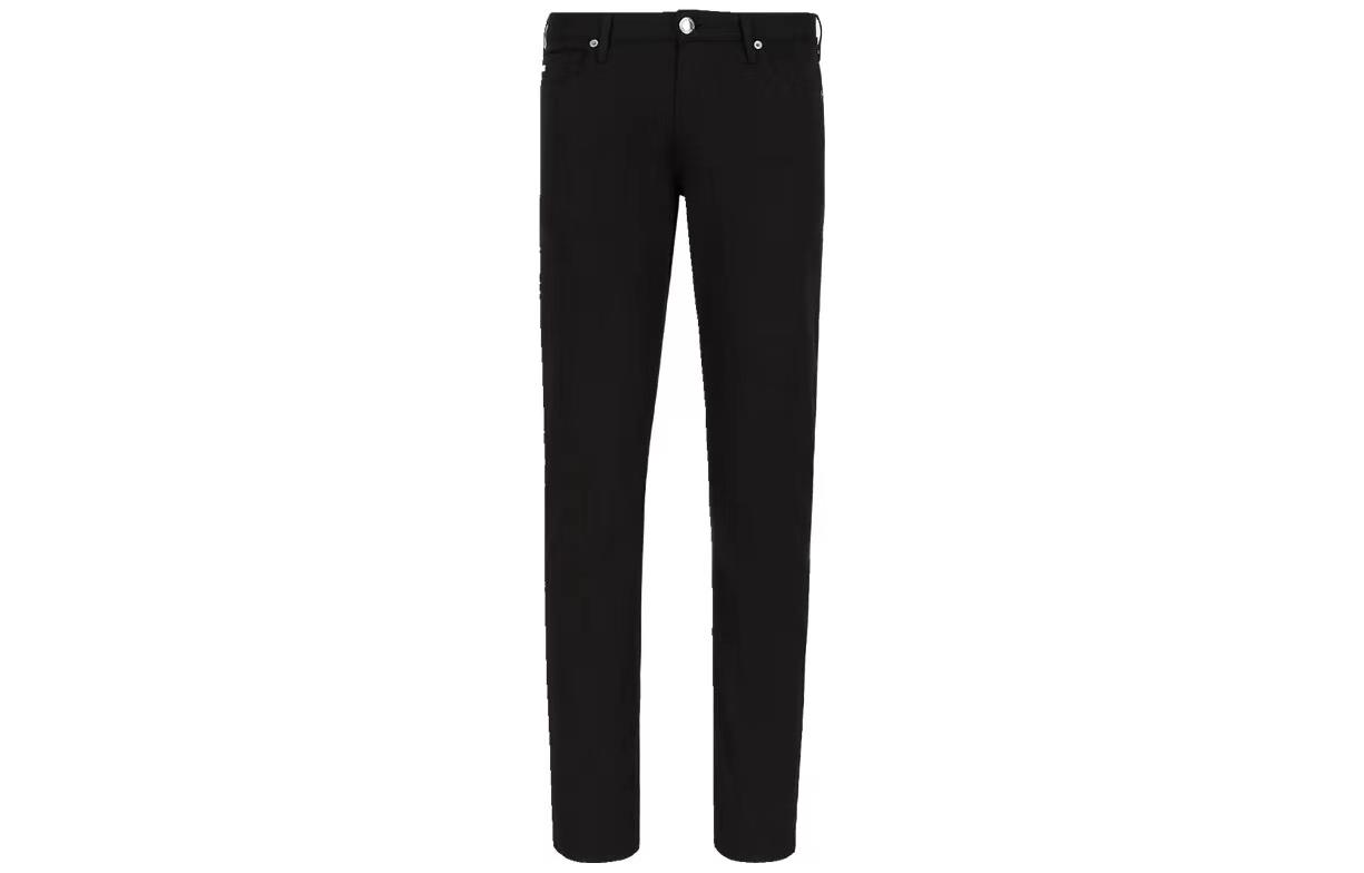 Брюки облегающие Comfort Stretch из габардина EMPORIO ARMANI, черные — фото 4