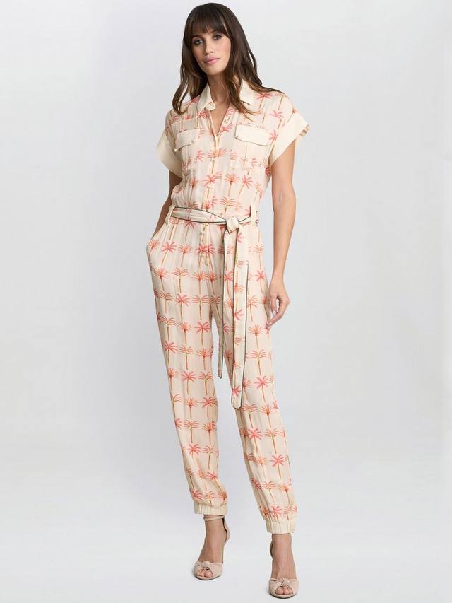 

Наталия комбинезон с принтом пальмы Gina Bacconi, Cream/Multi