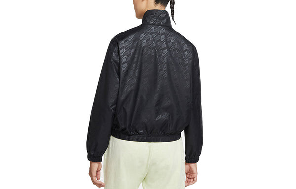 Куртка sportswear full print logo loose sports woven jacket black Nike, черный — фото 2