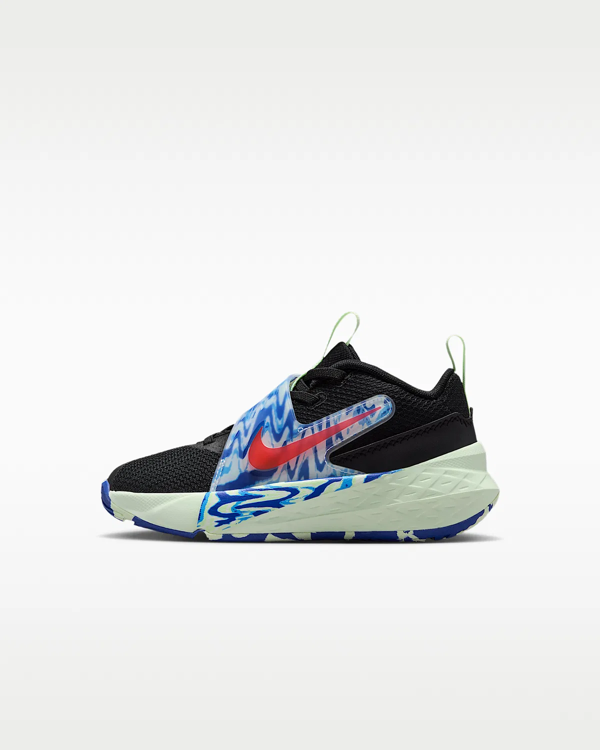 Детские кроссовки Nike Team Hustle D 12, Black/Game Royal/Volt Tint/Bright Crimson
