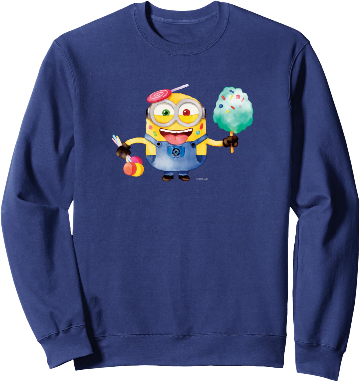 

Толстовка с акварельным рисунком миньонов (Pop Candy и Cotton Candy) Minions, темно-синий