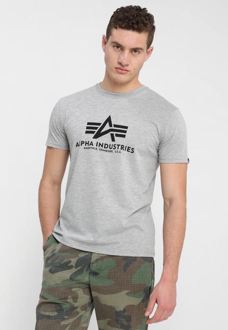 

Футболка с принтом Alpha Industries, цвет grey heather