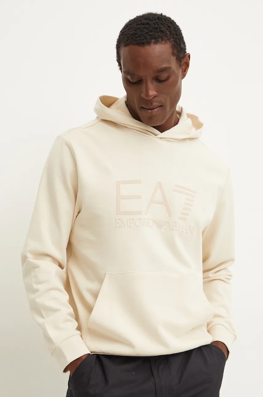 

Хлопковая толстовка Ea7 Emporio Armani, бежевый