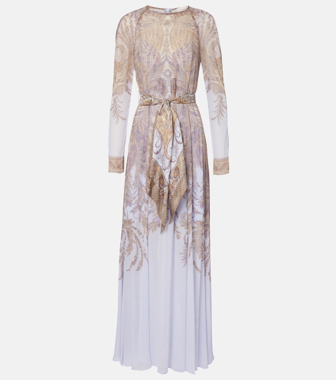 

Платье макси с гипнотическим поясом и узором пейсли Zimmermann, Lilac Paisley