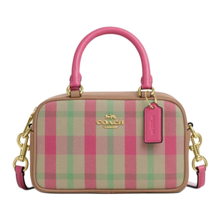 

COACH Кожаная сумка Бостон Сумка через плечо Сумка кроссбоди Женская маленькая сумка Многоцветная
