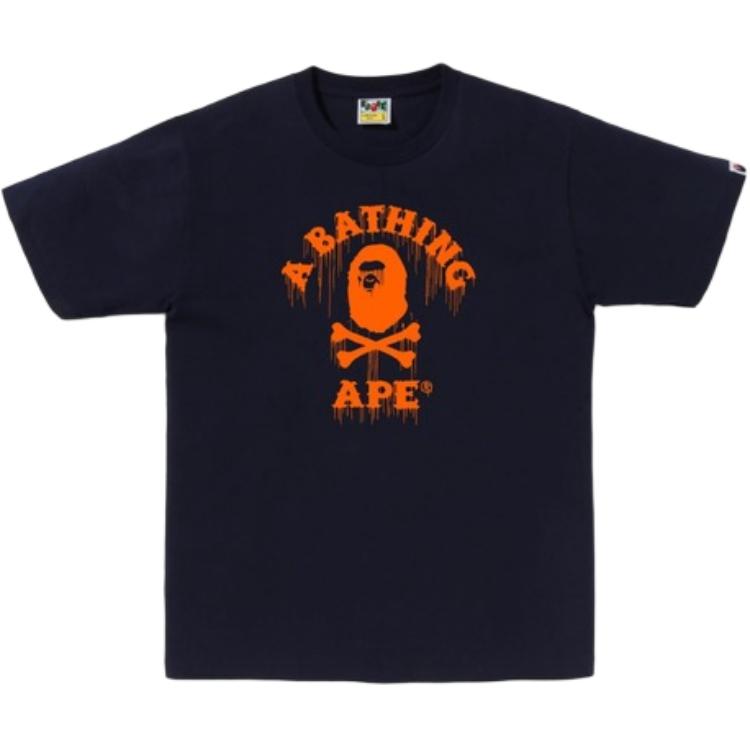 

Футболка Bape Drip Ape Crossbone College A BATHING APE, синий