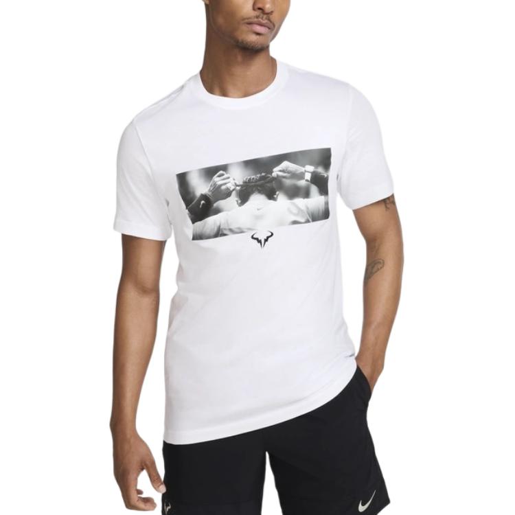 Футболка теннисная мужская Rafael Nadal Nike, белый — фото 3
