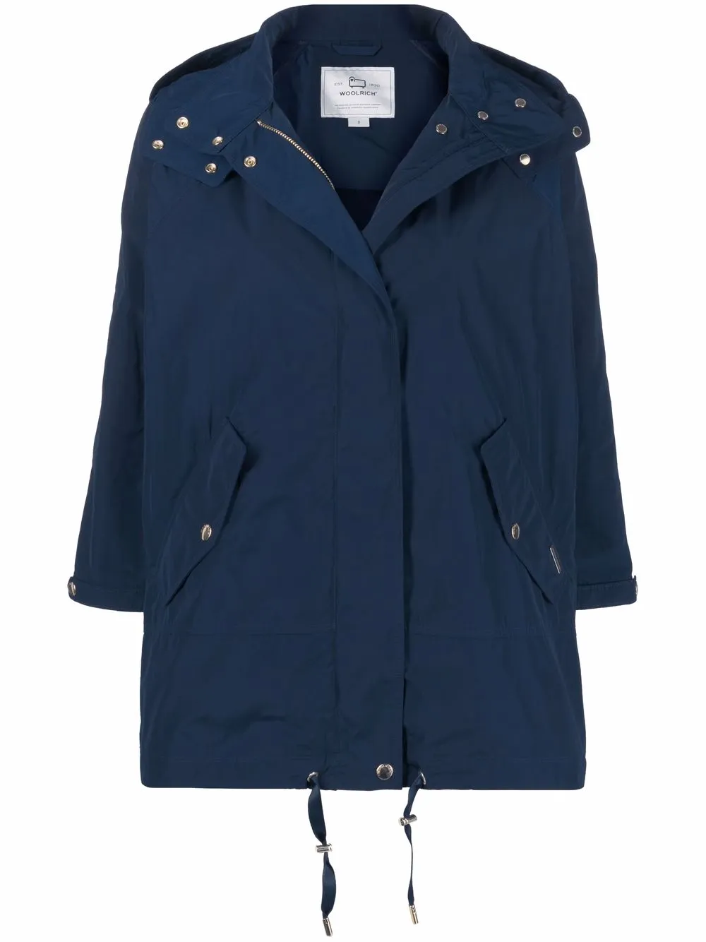 

Парка с потайной застежкой и капюшоном WOOLRICH, синий