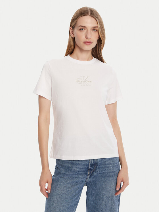 

Футболка regular fit Classic Monologo LV047D873G Calvin Klein Jeans, белый
