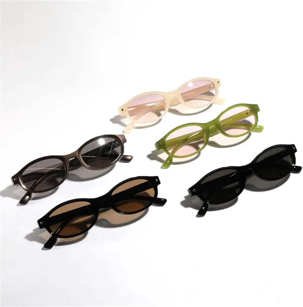 

Овальные солнцезащитные очки в стиле панк, женские винтажные солнцезащитные очки, очки желейного цвета, уличные очки с защитой от УФ-излучения UV400 HPIRME, 4