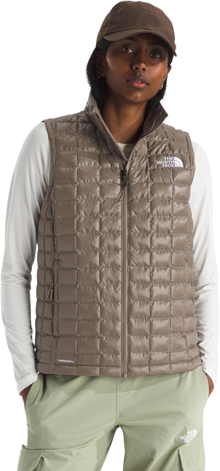 

THE NORTH FACE Женская жилетка Thermoball Легкая утепленная жилетка на молнии с синтетическим утеплителем, ветрозащитная и влагоотталкивающая, Mocha Brown