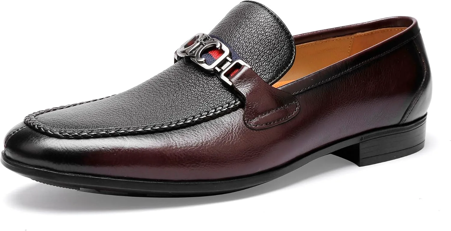 

Классические мужские пенни-лоферы, кожаные формальные туфли-лоферы на удобной застежке Mokolife, коричневый