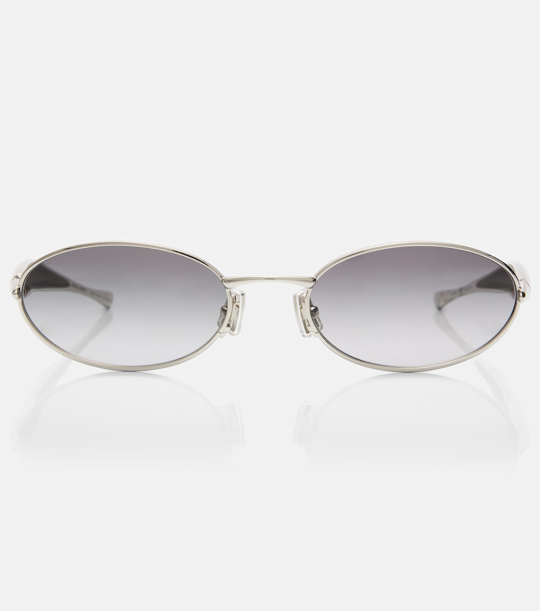 

Овальные солнцезащитные очки Sardine Bottega Veneta, Silver-Silver-Grey