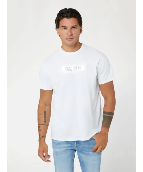 

Футболка с тиснением Slim fit Guess Jeans, белый